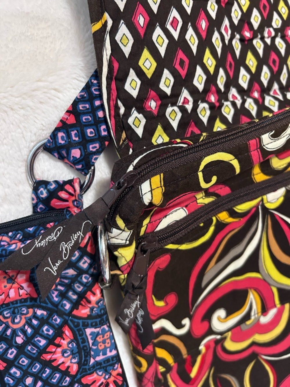 Vera Bradley Navy and Pink Quilted Crossbody Duo (Two Bags) NWT - Picture 4 of 10